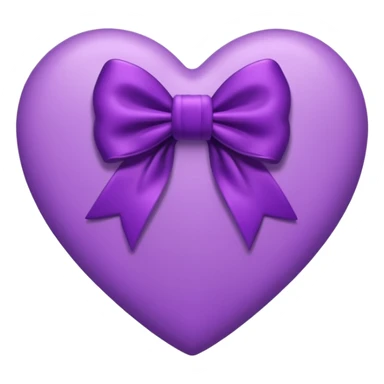 purple heart with a velvet bow sticker