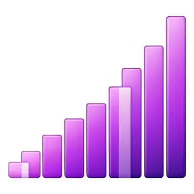Purple Upward bar chart with a slight gradient sticker
