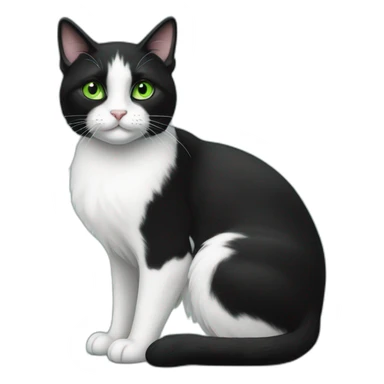 Black-and-white-tuxedo-cat-green-eyes sticker