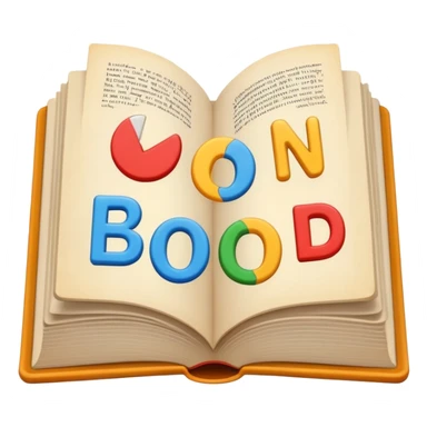 A minimalist emoji-style icon representing wordplay — symbolizing creativity with language. It features an open book or speech bubble merging with playful letters or word fragments, forming a clever visual pun. sticker