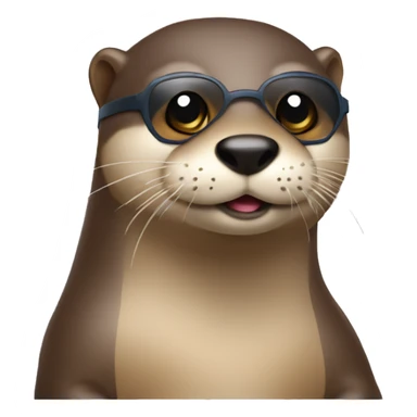 emojis d’une loutre cool avec un appareil photo sticker