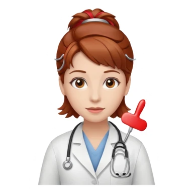 doctor with  hair and red hairclips  sticker