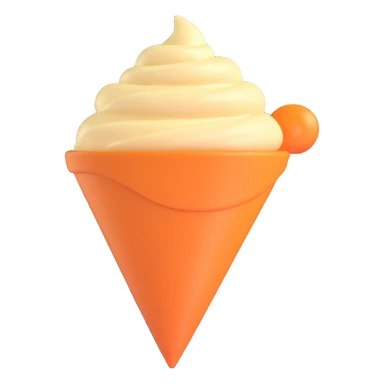 simple vanilla gelato feeling, inverted cone shape, no topping sticker