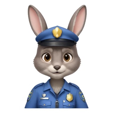 Judy Hopps with big ears (gray female rabbit with a police suit, without a cap) from the Zootopia Disney movie sticker