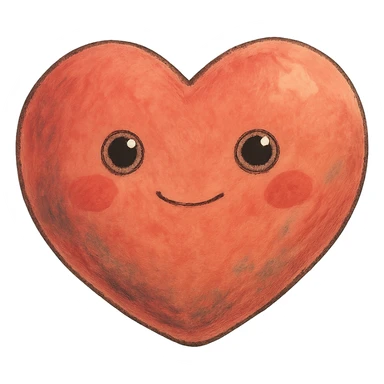 cute heart, ghibli style, no background sticker