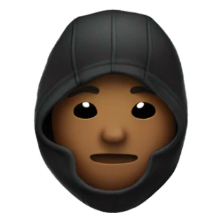 Person with Nike ski mask and black hoodie sticker