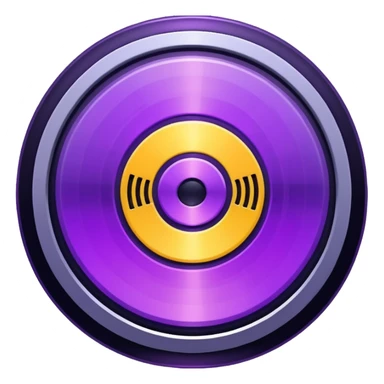 pixelated music disc with a purple middle sticker