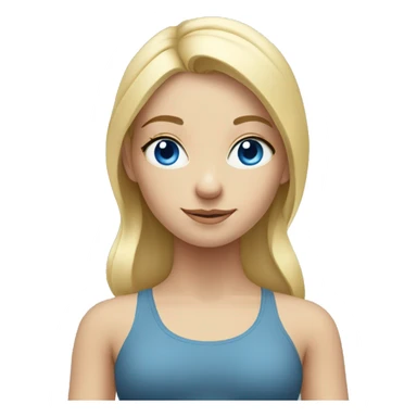 blonde girl doing yoga blue eyes sticker