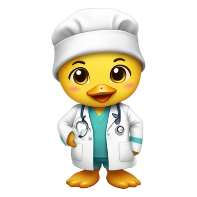 Baby doctor cute duck  sticker