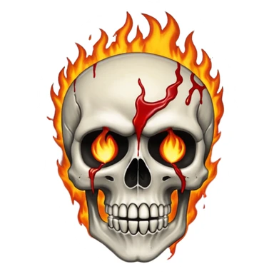 Soul Fire, in the style of gritty realism and your bleeding skull art sticker