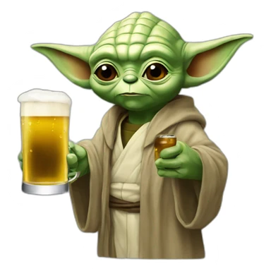 Yoda drink oh a beer sticker