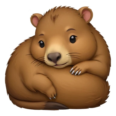 capybara emoji, apple style, sleeping sticker