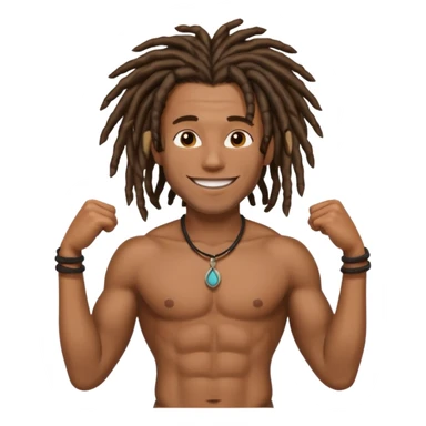 black man with dreads shirtless with abs sticker