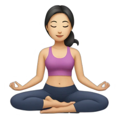 Asian woman doing yoga sticker
