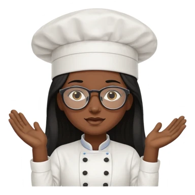 Profesora de pastelería morena con gafas y pelo negro largo sticker