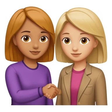 tho girls handshake. they look at each other sticker