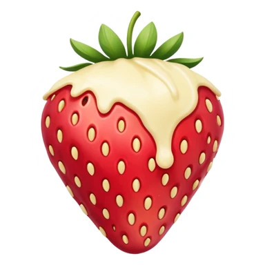 Strawberry with melted white chocolate and more white chocolate  morev sticker