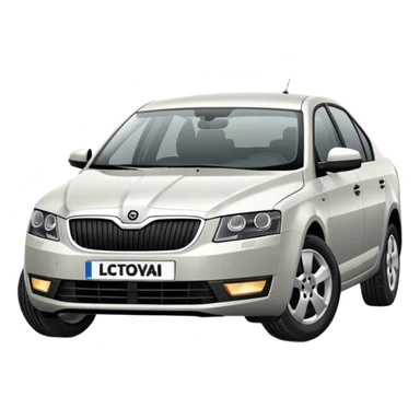 Stříbrné Auto škoda octavia sticker