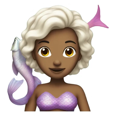 a reverse mermaid with fish sticker