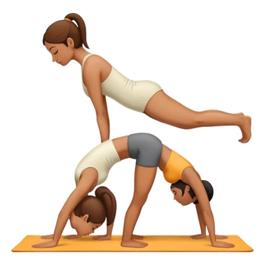 two ladies in downward dog back to back  sticker