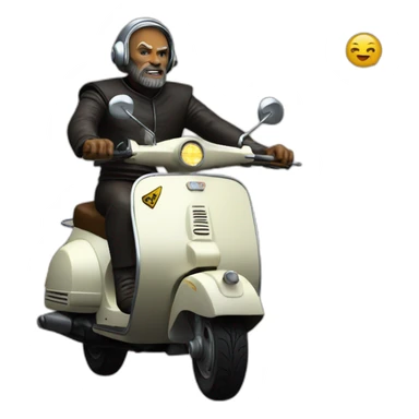 worf riding vespa sticker