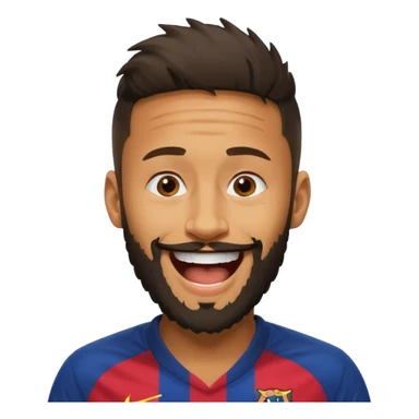 Neymar avec beaucoup beaucoup de barbe qui rigole  sticker