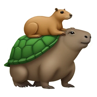 Capybara riding a turtle sticker