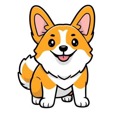happy corgi sticker