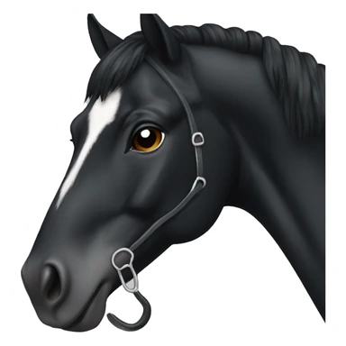 Black horse with a white blaze and snip sticker