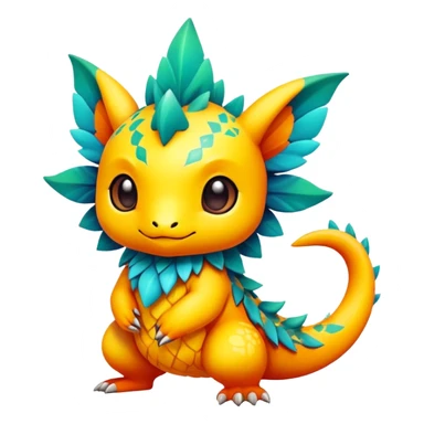 Exotic chibi Fakémon-creature sticker