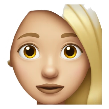 Blond girl with pig nose sticker