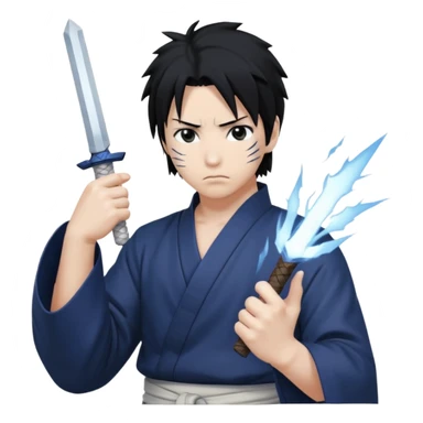 Sasuke on pose attack sticker