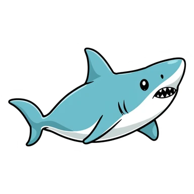 shark with a top hat, cartoon sticker sticker