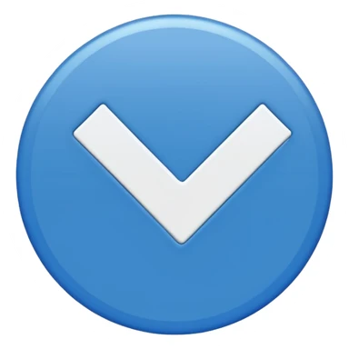 A blue circle entered by a white check mark sticker
