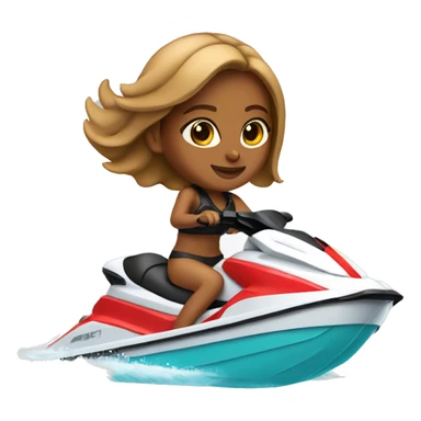 Tan girl on jetski  sticker