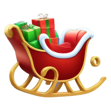 Santa's sleigh 2D with presents in the back sticker