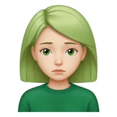 girl has sore throat in green sweater sticker