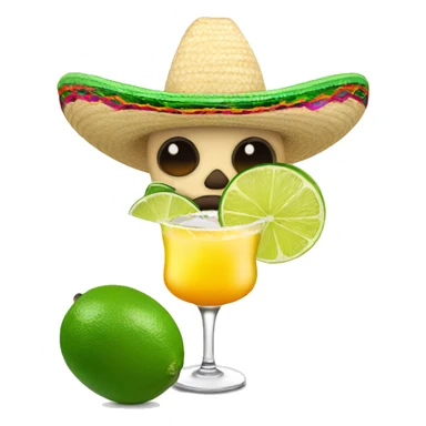 Mexican in a sombrero hat with a margarita  sticker
