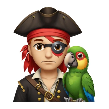 pirate with eye patch and parrot sticker