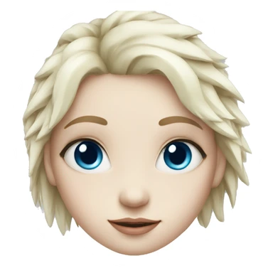 Little girl with blue eyes and pale skin and blue hair and spiky eyelashes sticker