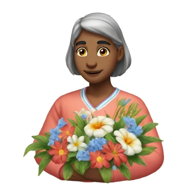 Delfín con flores sticker