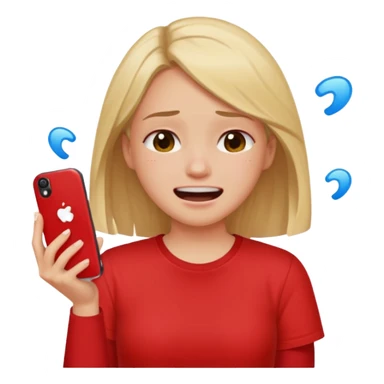 Girl crying laughing at a funny video on her phone sticker