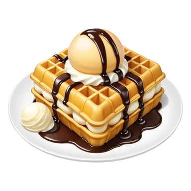 Hong Kong egg waffle (bubble waffle) folded with ice cream inside sticker