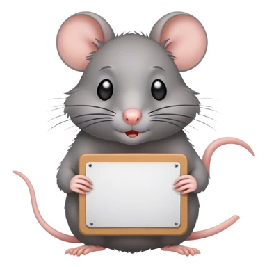 A rat holding sorry sign sticker