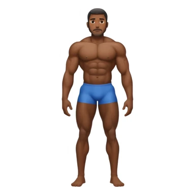 Giant big booty black very oily man back towards viewer whole body view  sticker