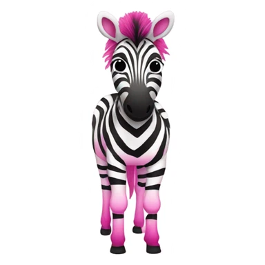 Pink ombre full body zebra with glitter sticker