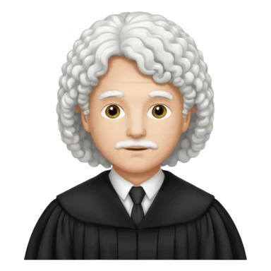 judge with white curly wig sticker