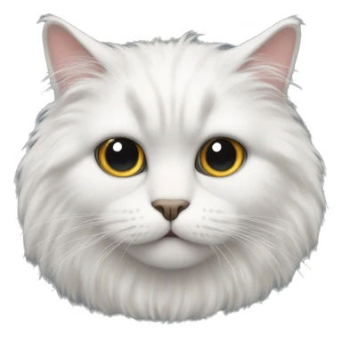 Fluffy cat with one eye smaller than other sticker
