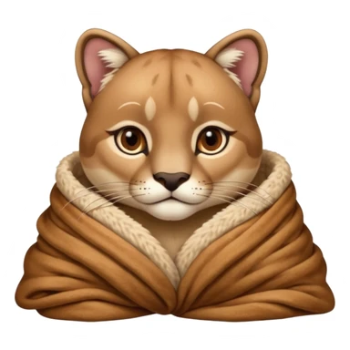 Cozy puma cougar in blanket sticker