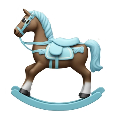 Rocking horse TOY pastel blue sticker
